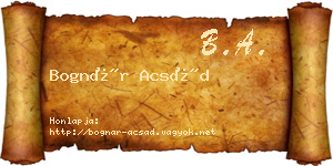 Bognár Acsád névjegykártya